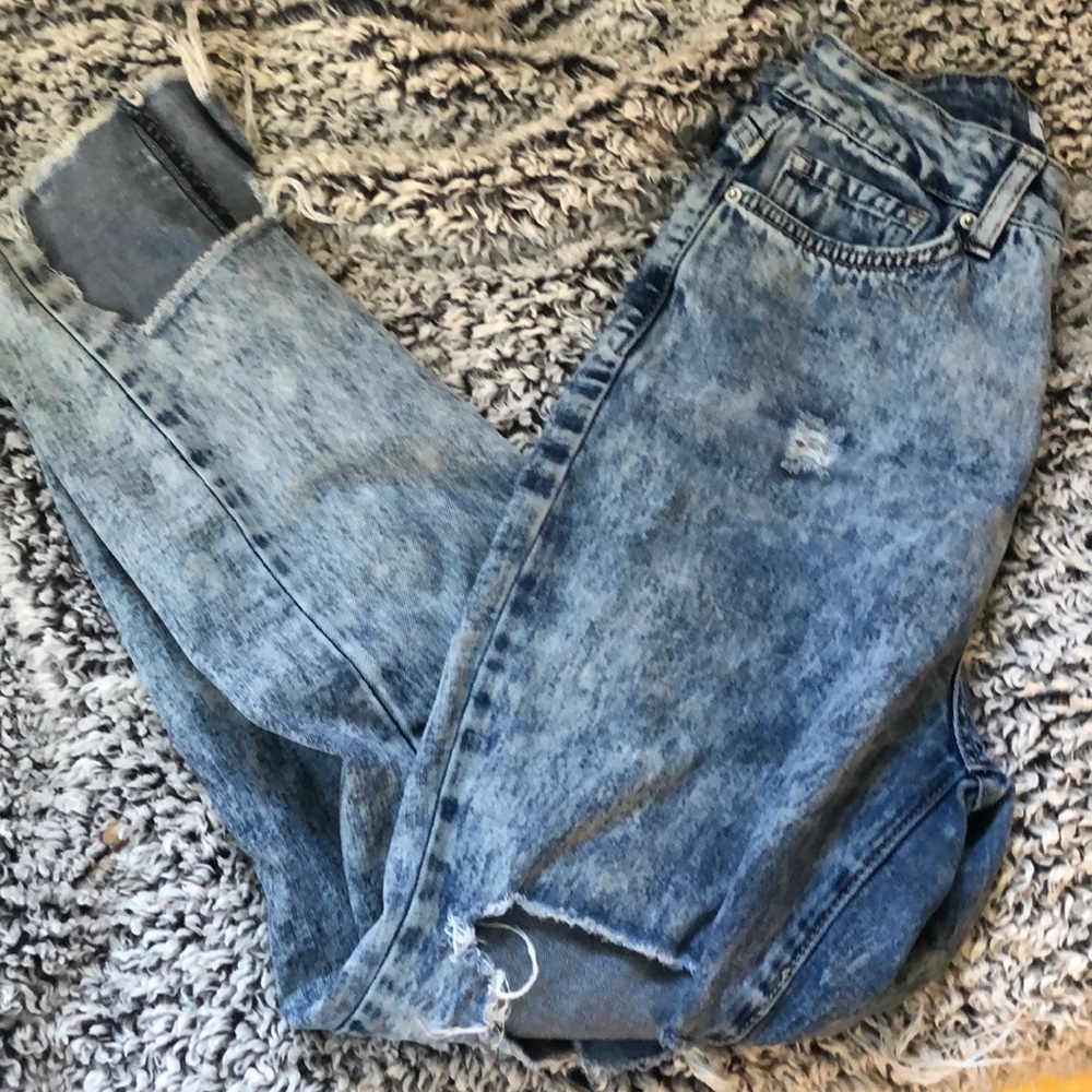 YMI High Rise/Dream Fit acid wash jeans